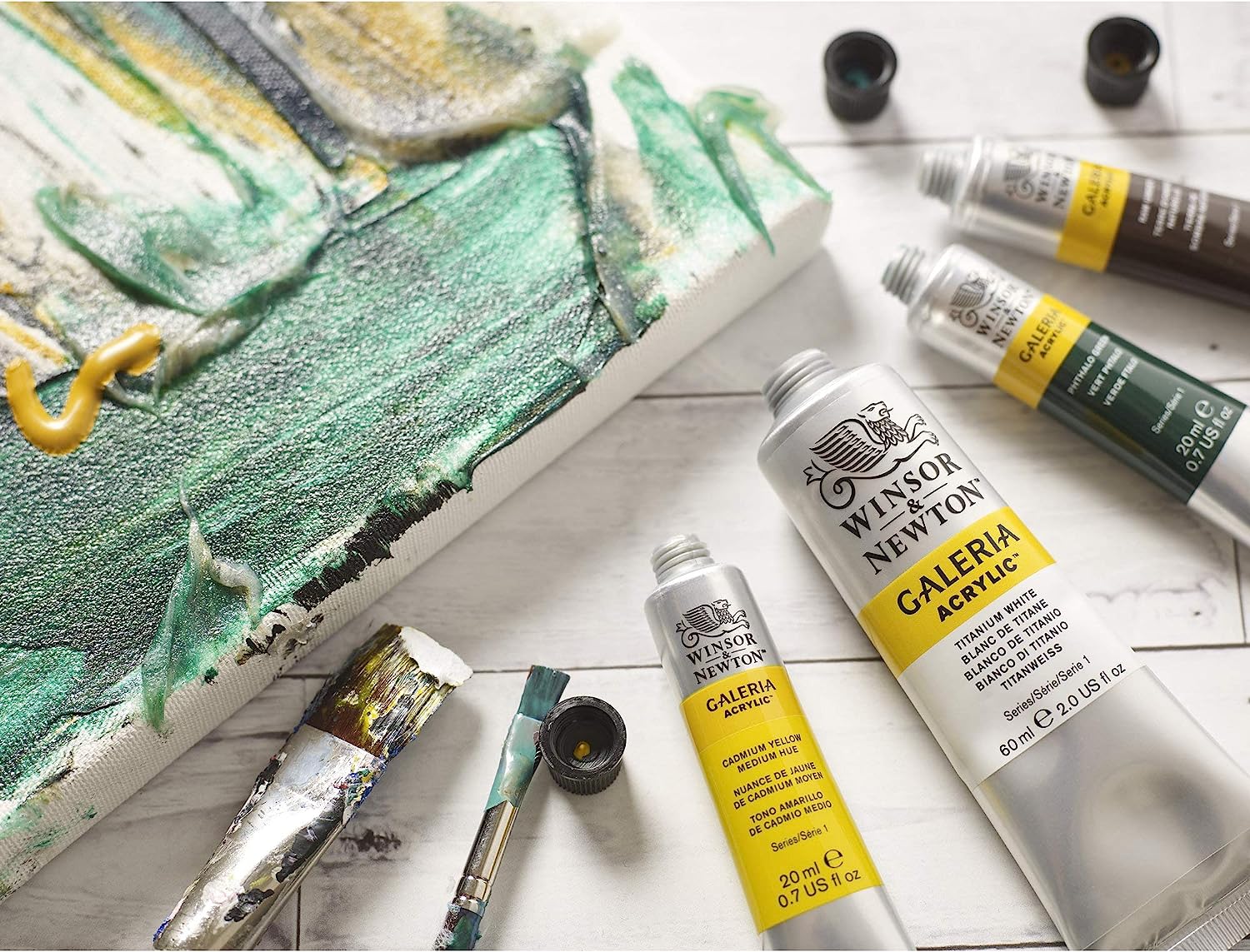 Winsor & Newton 120ml Galeria Acrylic Paint - Olive Green - Image 8